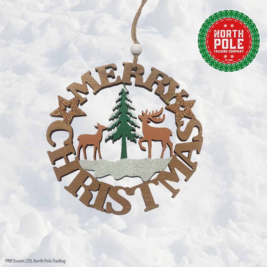 merry christmas wooden hanging decoration